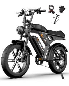Besintu MOVCAN Electric Bike for Adults,1500W Motor 20 in Fat Tire Ebike,Up to 32MPH & 120 Miles,31.2AH Removable Dual Battery, 7 Speed Gear, Hydraulic Brakes&Full Suspension Electric Dirt Bicycle