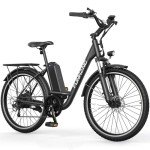 Funhang Electric Bike for Adults, 26" 1000W Peak City Cruiser Ebike, 21.7MPH 50 Miles Commuter Electric Bicycle with 48V 374.4WH Removable Li-ion Battery, Adjustable Stem, Rear Rack, Fenders, 7-Speed