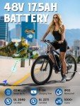 E·Bycco 29'' Electric Bike for Adults Men 750W Peak 1000W Ebike with 48V 17.5AH Battery 34MPH 70Miles Class 3 Mountain Electric Bicycle 21 Speed with Front Fork Suspension (Black and Blue)