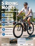 E·Bycco 29'' Electric Bike for Adults Men 750W Peak 1000W Ebike with 48V 17.5AH Battery 34MPH 70Miles Class 3 Mountain Electric Bicycle 21 Speed with Front Fork Suspension (Black and Blue)