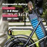 Windone S14 Electric Bike for Adults, Max 19MPH Speed & 28 Miles Range (PAS), 500W Peak Motor and Lightweight & Portable, Dual Shock Absorbers Electric Bicycle, 14" Foldable ebike for Adults and Teens