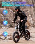 Ridstar Electric Motorcycles for Adults, 1000W 13AH 25MPH Max 35Miles Ebike,20Inch Fat Tire Dirt Bike, Bicicleta electrica para adultos Black