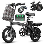 Electric Bike for Adults Teens, Folding E-Bike,Commuter City Foldable ebike with 560W Motor and Removeable Battery, 20MPH Speed Assist, Dual Disc Brakes, 14" Compact Electric bicycle with Pedals