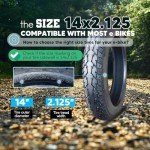 14 x 2.125 Electric Bike Tire (not Solid) 14x2.125 Pneumatic Tire for Ebike 14x2.125/57-254 Folding Electric Bike Tire with Anti-Skid Tread and Thickened Design