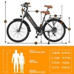 Movcan V80 Electric Bike, 1000W Motor 28MPH Ebike, 48V 13Ah Removeable Battery, 26'' City Cruiser Adult Electric Bicycles up to 70 Miles, 7-Speed Dual Disc Brake, Mountain E Bike for Commuting