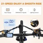 ACTBEST Apex Electric Bike for Adults, 27.5" Electric Mountain Bike with 21-Speed, Peak 1200W Motor 28MPH Top Speed, Max Range 55+ Miles, 499Wh Removable Battery E-Bike, Black