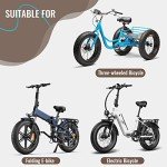 MOHEGIA E-Bike Fat Tire,20x4.0 inch Electric Tricycle Fat Tire,Folding Bead Replacement Tire Compatible with Urban Mountain or Three-Wheeled Bicycle