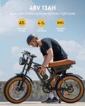 R6 Retro Electric Bike for Adults 1500W Motor, 28MPH, Max 75 Miles Electric Motorcycle, 20" Fat Tire Electric Dirt Bike, Shamano 7-Speed E-Bike Full Suspension, R/L Turn Headlight, UL2849 Certified