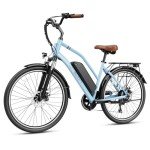 Jasion CB1 Ebike for Adults, 1000W Motor Peak Electric Bike, 36V 12.5Ah Lithium Battery, 26'' Commuter Women Ebike, 7-Speed City Cruiser Bicycle, 45 Miles Range