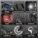 Electric Bike for Adults Q20, 2000/1500W, 37/30MPH,52V 40AH,48V/20AH E-Bike,30-180 Miles Electric Motorcycle, 20" Fat Tire Dirt Bike, UL2849 All Terrain for Mountains, Snow, Sand, Road