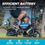 Electric Bike with Basket, 14" Folding Ebike 22 MPH, 35 Miles Range, Dual Suspension, 715W Peak Brushless Motor with 30° Uphill, Adjustable Seat, Commuter Electric Bicycle for Adults 330LBS Load