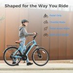 Jasion CB1 Ebike for Adults, 1000W Motor Peak Electric Bike, 36V 12.5Ah Lithium Battery, 26'' Commuter Women Ebike, 7-Speed City Cruiser Bicycle, 45 Miles Range