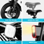 Electric Bike with Basket, 14" Folding Ebike 22 MPH, 35 Miles Range, Dual Suspension, 715W Peak Brushless Motor with 30° Uphill, Adjustable Seat, Commuter Electric Bicycle for Adults 330LBS Load