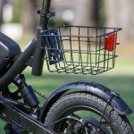 Electric Bike with Basket, 14" Folding Ebike 22 MPH, 35 Miles Range, Dual Suspension, 715W Peak Brushless Motor with 30° Uphill, Adjustable Seat, Commuter Electric Bicycle for Adults 330LBS Load