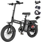 T1 Electric Bike for Adults, 16'' Folding Ebike, Electric Bicycle with 48V 20Ah Removable Battery,30MPH City Commuter Electric Bike, 40Miles Range 330lbs Load