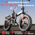 T1 Electric Bike for Adults, 16'' Folding Ebike, Electric Bicycle with 48V 20Ah Removable Battery,30MPH City Commuter Electric Bike, 40Miles Range 330lbs Load