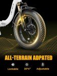 Heybike Ranger 2.0 Electric Bike for Adults, Peak 1400W Upgraded Motor Ebike, 28MPH [20" Fat Tire All-Terrain] 600Wh Removable Battery Folding Step-Thru Moped E Bike with Front Suspension