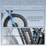 Peak 5000W-Electric-Bike for Adults-Men, Dual-Motor-Ebike 40-46MPH, 52V 30AH Long Range Electric Bicycle, 26" Fat Tire Dirt-Bike, Full Suspension Mountain Bike for Off-Road Snow Sand Hunting (Black)