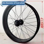 20" Fat Bicycle Front Wheel - 4.0" Tire, Aluminum Alloy, Quick Release 9x135mm 36H Hub, 6 Bolts Disc Brake for E-Bike, Snow and Beach Bikes