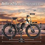 Peak 5000W-Electric-Bike for Adults-Men, Dual-Motor-Ebike 40-46MPH, 52V 30AH Long Range Electric Bicycle, 26" Fat Tire Dirt-Bike, Full Suspension Mountain Bike for Off-Road Snow Sand Hunting (Black)