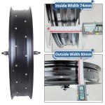 20" Fat Bicycle Front Wheel - 4.0" Tire, Aluminum Alloy, Quick Release 9x135mm 36H Hub, 6 Bolts Disc Brake for E-Bike, Snow and Beach Bikes