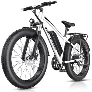 Funhang Electric Bike for Adults, Peak 1000W Ebike, 25MPH 60Miles Electric Mountain Bike, 26" Fat Tire Adult Electric Bicycle with 48V 13AH Battery, Rear Rack, 7 Speed, Front Suspension, Turn Signal