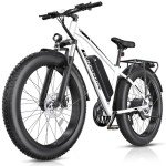 Funhang Electric Bike for Adults, Peak 1000W Ebike, 25MPH 60Miles Electric Mountain Bike, 26" Fat Tire Adult Electric Bicycle with 48V 13AH Battery, Rear Rack, 7 Speed, Front Suspension, Turn Signal