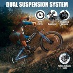 TT-EBIKE 5000W Dual Motor Folding Electric Bike Adults 40MPH with 52V 28AH Battery, 26x4 Fat Tire All Terrain Ebikes, Full Suspension E Bike, Electric Bicycle SHM 7-Speed Gear