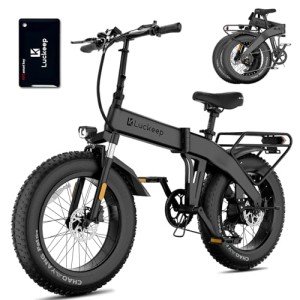 Luckeep Folding Electric Bike for Adults 1500W Peak Motor 48V 15AH Battery, 28MPH 60 Miles 20 * 4 Inch Fat Tire Foldable Ebike with NFC Unlock & UL 2849 Certified Commute Electric Bicycles
