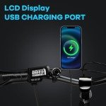 Foldable Electric Bike for Adults, Peak 1000W Brushless Motor 30MPH 70Miles City Commuter Ebike, 48V 20AH Lithium Battery, 20" Fat Tire 7-Speed Mountain E-Bicycle Front Suspension LCD Display, Blue