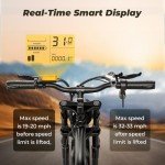MEGAWHEELS Peak 1500W Moped-Style Ebike, 20" Fat Tire Electric Bike, 750WH Battery, Max 32-33 MPH, 40-75 Miles Range, All-Terrain Electric Bike for Mountain, Snow, Sand, Road