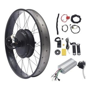 26" Electric Bike Conversion Kit, 48V 1500W Rear Wheel Electric Bicycle Motor Conversion Kit with LCD Display for Fat Tire Bike Frame Ebike Wheel Kit