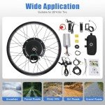 26" Electric Bike Conversion Kit, 48V 1500W Rear Wheel Electric Bicycle Motor Conversion Kit with LCD Display for Fat Tire Bike Frame Ebike Wheel Kit