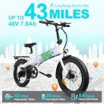 ZOONLAI Electric Bike for Adults 750W Motor Foldable Bikes Up to 24 MPH Long Range Ebike for Adult 48V Removable Battery 20" Fat Tire 5 Speed Modes EBike ZL2006 City Urban Commuting Bicycles (Black)