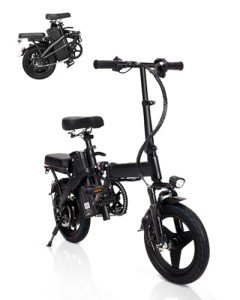 Setohet 14" A1 Electric Bike Easy Folding, Commuter Electric Bicycle for Adult, City E-Bike Peak 500W Motor, 576 Wh Removeable Battery,Max Range 20 Miles & Max Speed 20 Mph,Mini Ebikes