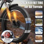 (G7-Blue 52V 32Ah) 5000W Peak Dual Motor Electric Bike for Adults, 40-45MPH &100Miles, Hydraulic Disc Brake Bicycle, 26" Fat Tire Off Road Snow Mountain Ebike, 7-Speed Pedal Assist Commuter E-Bike