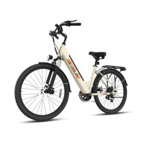 Electric Bike ZA02, 1200W Peak Motor, 26'' City Cruiser Ebike, 556Wh Removable Battery, Up to 65 Mi Range 22 MPH, 7-Speed and Front Suspension Electric Bike for Adults