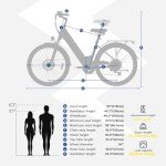 Electric Bike ZA02, 1200W Peak Motor, 26'' City Cruiser Ebike, 556Wh Removable Battery, Up to 65 Mi Range 22 MPH, 7-Speed and Front Suspension Electric Bike for Adults