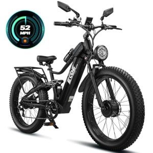 5000W Dual Motor Electric Bike for Adults 52MPH with 60V 32AH Battery, 26x4 Fat Tire All Terrain Ebikes, Full Suspension E Bike, SHM 7-Speed Gear Electric Bicycle 63v-2 (4)