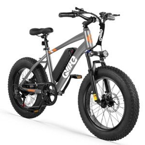Qlife Racer Fat tire Electric Bike for Adults - 28MPH Mountain Ebike with Peak 1000W Brushless Motor, 499Wh Removable Battery, 20X4.0 Tire Step Over E-MTB with 7-Speed Grey