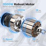 Cybervelo 1000 Peak Electric Bike for Adults,up 80 Miles Removable Battery Ebike, 26" Electric Mountain E Bike with 7-Speed,Adult Electric Bicycles for Commute Beach Snow