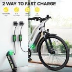 TST Electric Bike for Adults, 1000W Peak EBike with 36V 10.4Ah Removable Battery, up to 50 Miles Range 30 MPH Electric Bicycle, Rear Rack, Fenders, 7 Speed, 26" Step-Thru E Bike for Commute