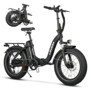 Likebike Folding Electric Bike for Adults with 500W Motor (Peak 720W),20" 4.0 Fat Tire Ebike,48V 13Ah Removable Battery UL 2849 Certified, Adults Electric Bicycles E-Bike,7-Speed and Front Suspension