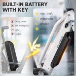 TST Electric Bike for Adults, 1000W Peak EBike with 36V 10.4Ah Removable Battery, up to 50 Miles Range 30 MPH Electric Bicycle, Rear Rack, Fenders, 7 Speed, 26" Step-Thru E Bike for Commute