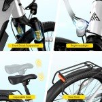 TST Electric Bike for Adults, 1000W Peak EBike with 36V 10.4Ah Removable Battery, up to 50 Miles Range 30 MPH Electric Bicycle, Rear Rack, Fenders, 7 Speed, 26" Step-Thru E Bike for Commute