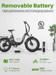 Likebike Folding Electric Bike for Adults with 500W Motor (Peak 720W),20" 4.0 Fat Tire Ebike,48V 13Ah Removable Battery UL 2849 Certified, Adults Electric Bicycles E-Bike,7-Speed and Front Suspension
