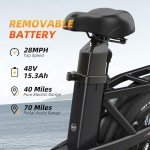 1500W Peak Electric Bike for Adults with 28MPH & 70 Miles Max Range, 48V & 750Wh Removable Battery Electric Bicycle, Folding E Bike with 20'' Fat Tire, Cargo Ebike,Step-Thru Frame,UL Certified (Gray)