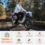 1500W Peak Electric Bike for Adults with 28MPH & 70 Miles Max Range, 48V & 750Wh Removable Battery Electric Bicycle, Folding E Bike with 20'' Fat Tire, Cargo Ebike,Step-Thru Frame,UL Certified (Gray)