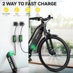 TST Electric Bike for Adults with Peak 750W Motor, 36V/480WH Removable Built-in Battery, 40Miles 25MPH City E Bike,7-Speed 26" Electric Bicycle for Commute