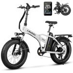 Likebike Folding Electric Bike for Adults with 500W Motor (Peak 720W),20" 4.0 Fat Tire Ebike,48V 13Ah Removable Battery UL 2849 Certified, Adults Electric Bicycles E-Bike,7-Speed and Front Suspension